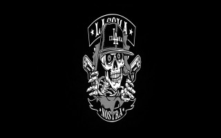 Skull hat guns black white - a skull free wallpaper