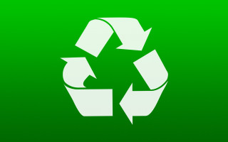 Green square recycle symbol rectangle - clean free wallpaper for desktop