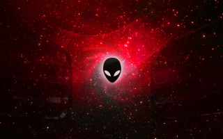 Alien head red light black - star and dust free wallpaper