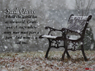 Bench snow poem sad quote - the world free wallpaper