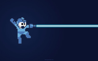 Pixel art person lightsaber blue - a light saber free wallpaper for desktop