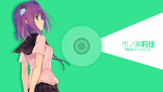 Purple hair girl school uniform 3 - a white light free wallpaper