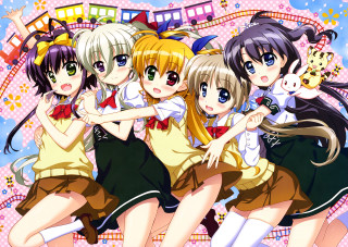 Girls school uniforms train pink - a group of girls free wallpaper
