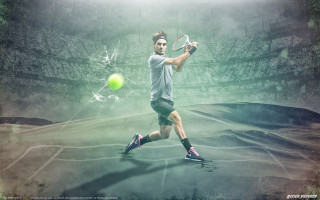Man playing tennis court ball - a tennis court free wallpaper