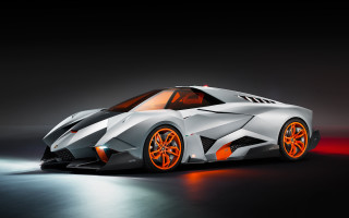 Futuristic car orange wheels black - sharp line free wallpaper for desktop