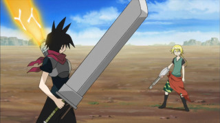 Man holding giant sword field - another man holding free wallpaper