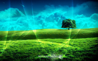 Green field tree sky clouds 2 - cloud above free wallpaper