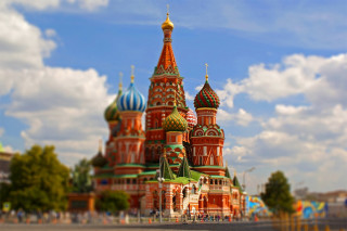 Large domed building tiltshift constructivism - side and a sky background free wallpaper