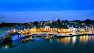 City harbor bridge night lights - the building free wallpaper