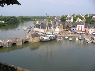 Harbor boats bridge buildings water - a harbor free wallpaper