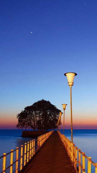 Long pier lamp post tree - exekia free wallpaper for mobile