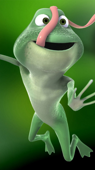 Cartoon frog tongue out 3d - a pink nose free wallpaper
