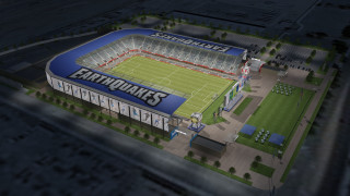 Stadium field soccer sign rendering - 3 d model free wallpaper