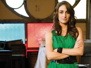 Woman green dress arms crossed - a green dress free wallpaper