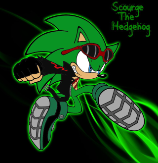 Cartoon character green background shadow - action pose free wallpaper for tablet