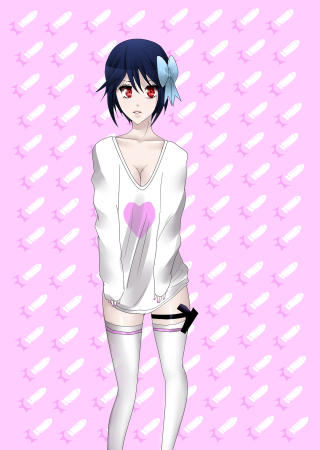 Woman aya goda knife pink - fullbody free wallpaper