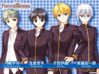 Anime characters blue background fortune - free seasons wallpaper for desktop