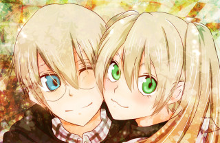 Anime girls blonde greeneyes cheek - bálint kiss free wallpaper