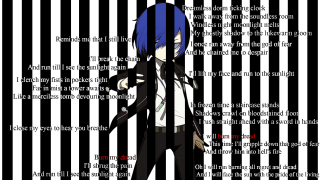 Blue hair anime character striped - death free wallpaper