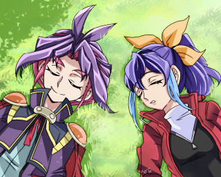 Anime purple hair blue eyes - peaceful free wallpaper