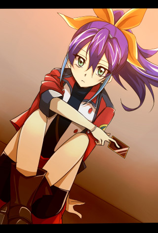 Purple haired girl red cape - a red cape free wallpaper