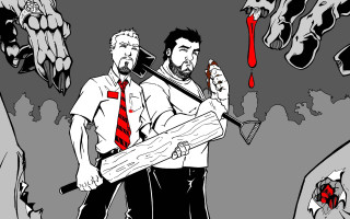 Two men holding baseball bat - a drawing free wallpaper