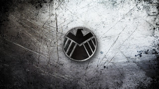 Black white shield logo wall - marvel free wallpaper