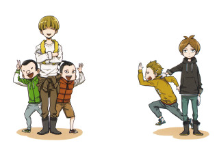 Group people white background cartoon 3 - a manga drawing free wallpaper