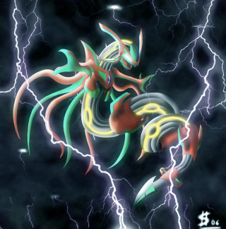 Colorful dragon lightning storm black - epsylon point free wallpaper for tablet