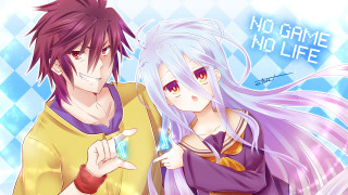 Anime longhair bluebackground noGameNoLife chessboard - life free wallpaper