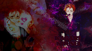 Anime couple red hair black - black clothes free wallpaper