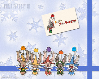 Cartoon characters snow background card - final free wallpaper for desktop