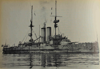 Battleship floating water boat smoke 2 - rayonism free wallpaper