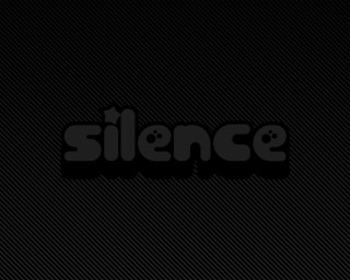 Silentce black background white text - tachisme free wallpaper for desktop