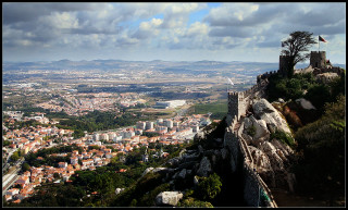 Castle hilltop cityscape sunset bridge - a hill top free wallpaper