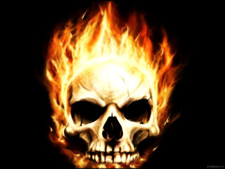 Skull flame dark background image - a flame free wallpaper