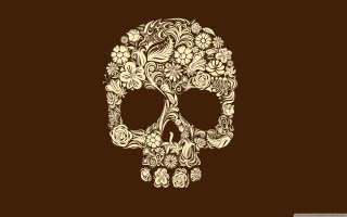 Skull flowers brown background artistic - earnst haeckel free wallpaper