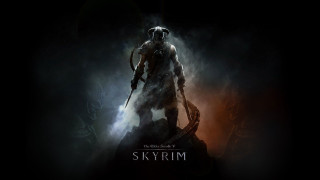 Man dark sword skyrim logo - epic fantasy free wallpaper for desktop