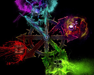 Colorful abstract design black background - warhammer free wallpaper