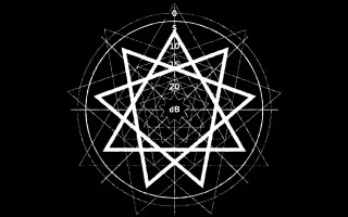 White pentagram star black background - sacred free wallpaper