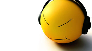 Yellow ball headphone smiley face - a yellow ball free wallpaper