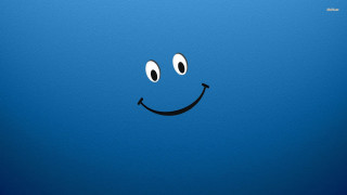 Blue background smiley face white - a smiley face free wallpaper for desktop