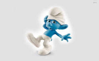 Blue white cartoon character white - a white hat free wallpaper