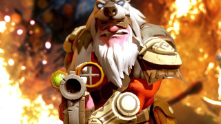 Statue man gun fire background - unreal engine 5 quality free wallpaper