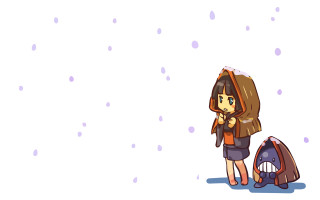 Woman snow backpack standing winter - a backpack and a backpack free wallpaper