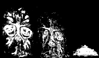 Black white vases faces tree - affandi free wallpaper