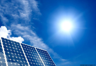 Solar panel sun shining clouds - solar free wallpaper