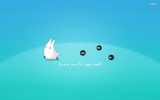 Cartoon bunny playing balls catch - ball free wallpaper