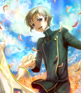 Man green jacket woman white - a field of flowers free wallpaper for tablet