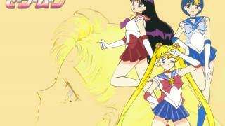 Anime girls yellow background caption - feminist free wallpaper